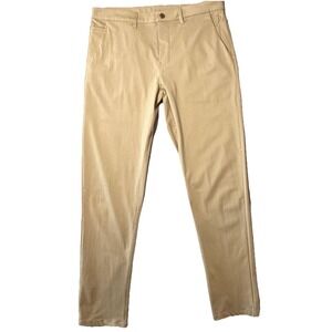 Barbell Apparel Mens Tan Beige Chino Straight Pants Stretch Performance 36x32